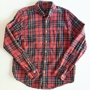Abercrombie & Fitch Red and Blue Plaid Men's Shirt
